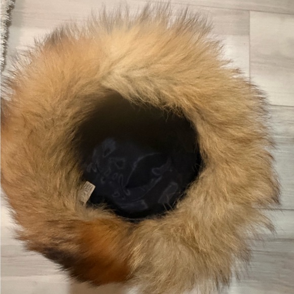 Red fox fur scarf & hat luxurious long hair Cossack hat new gold fox long scarf - Picture 11 of 16